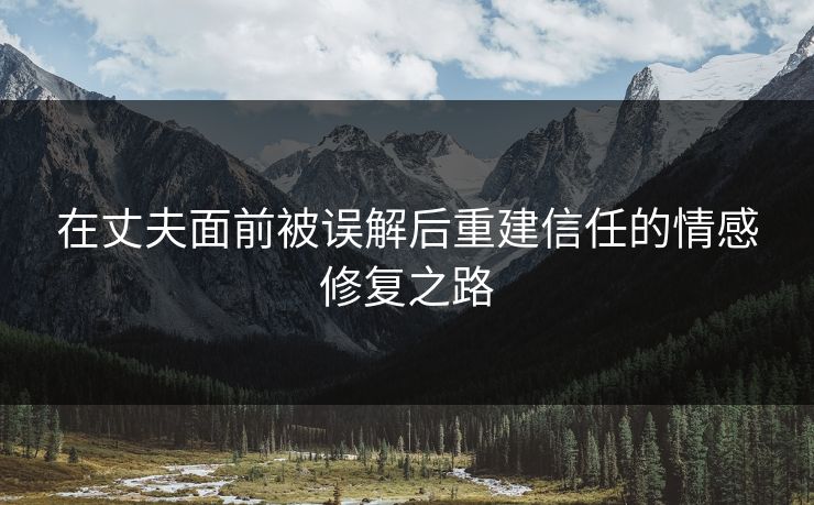在丈夫面前被误解后重建信任的情感修复之路