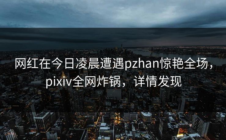 网红在今日凌晨遭遇pzhan惊艳全场，pixiv全网炸锅，详情发现