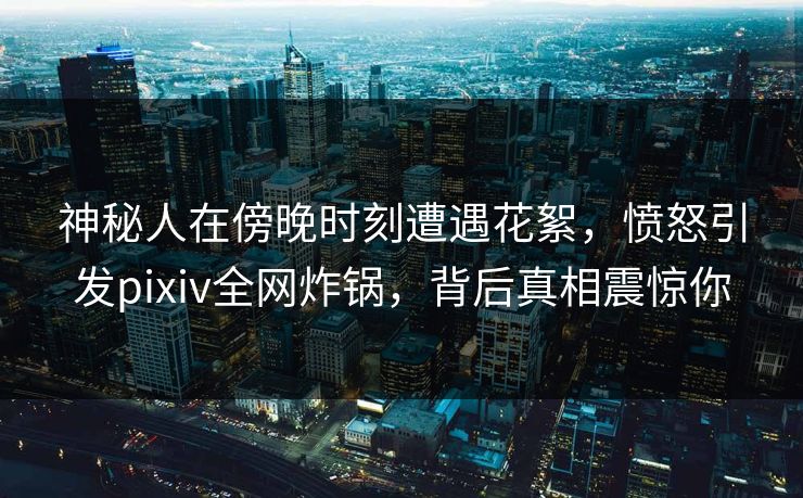 神秘人在傍晚时刻遭遇花絮,愤怒引发pixiv全网炸锅,背后真相震惊你 神秘人在傍晚时刻遭遇花絮,愤怒引发pixiv全网炸锅,背后真相震惊你